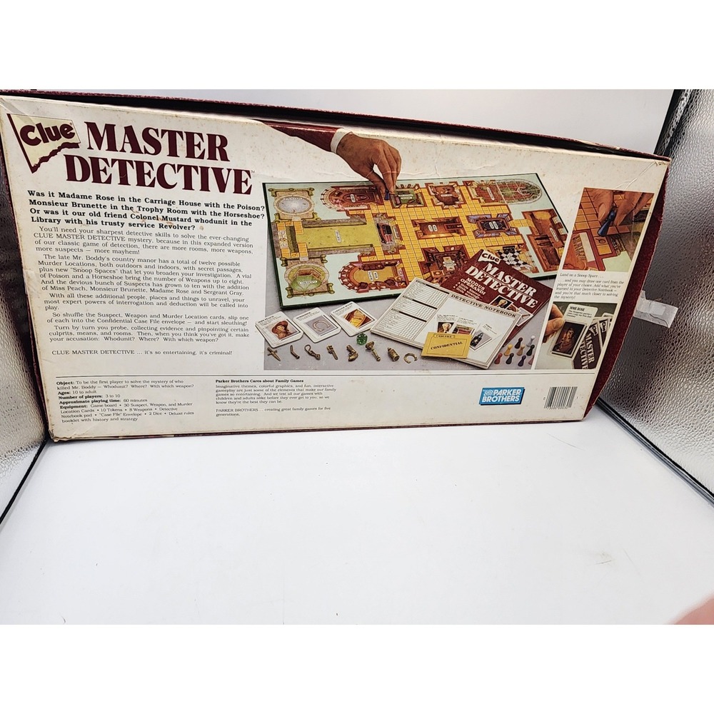 Vintage‎ Clue Master Detective Board Game 1988 Parker Brothers Expanded Edition - Picture 2 of 5